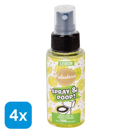 4x Fabulosa Spray & Poop Geurneutralisator Lemon - 60 ml