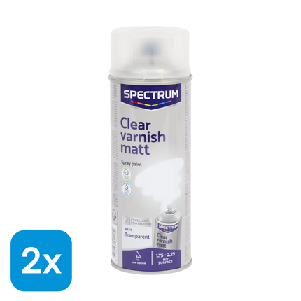 2x Spectrum Spuitverf Transparant Matt - 400 ml