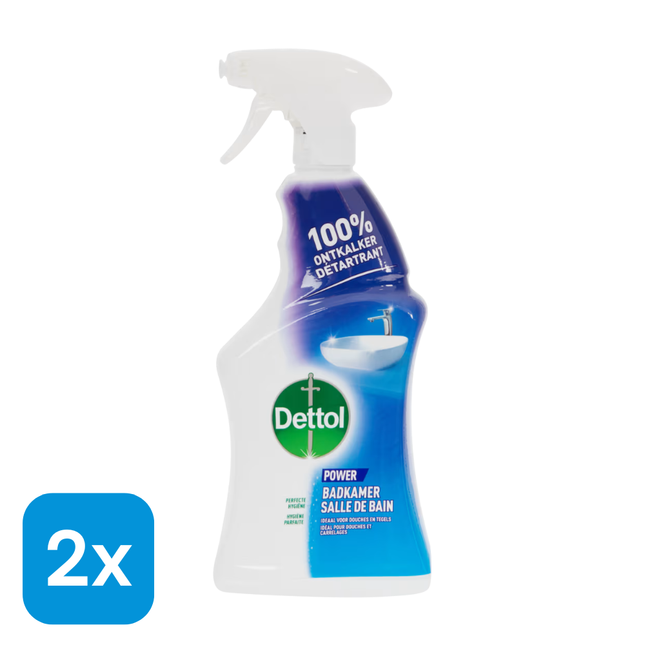 2x Dettol Power Badkamerreiniger Spray - 750 ml