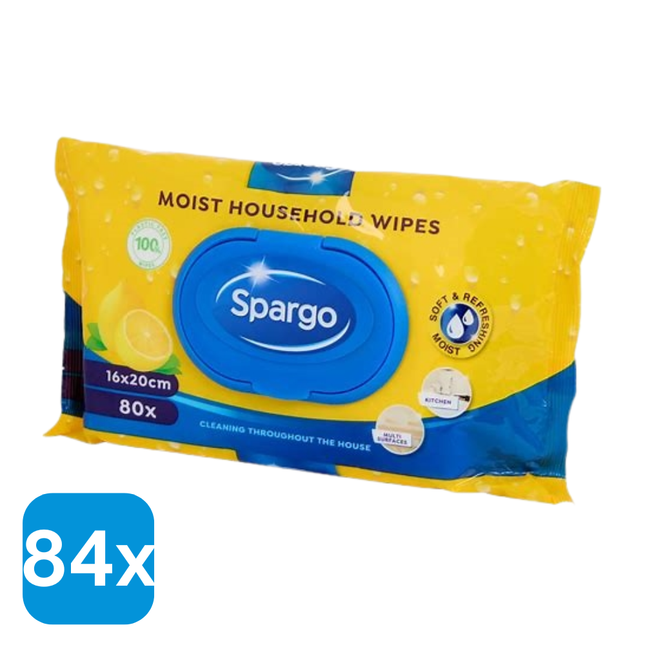 84x Spargo Vochtige Schoonmaakdoekjes - 80 stuks