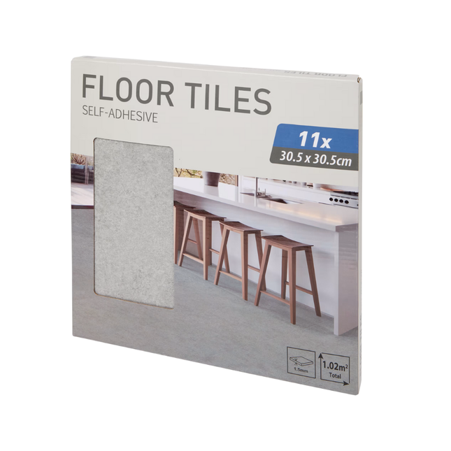 Zelfklevende Vloertegels Grijs 30,5x30,5 cm - 11 stuks