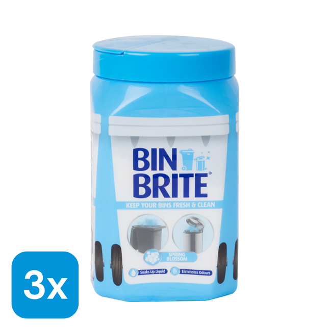 3x Bin Brite Vuilnisbak Luchtverfrisser Lentebloesem - 500 gr