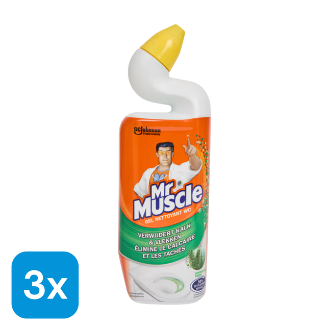 3x Mr. Muscle Toiletreiniger Fresh Dennen - 750 ml