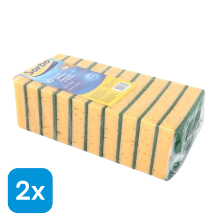 2x Sorbo Schuursponzen - 10 stuks