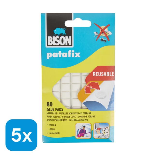 5x Bison Patafix Plakgum - 80 stuks