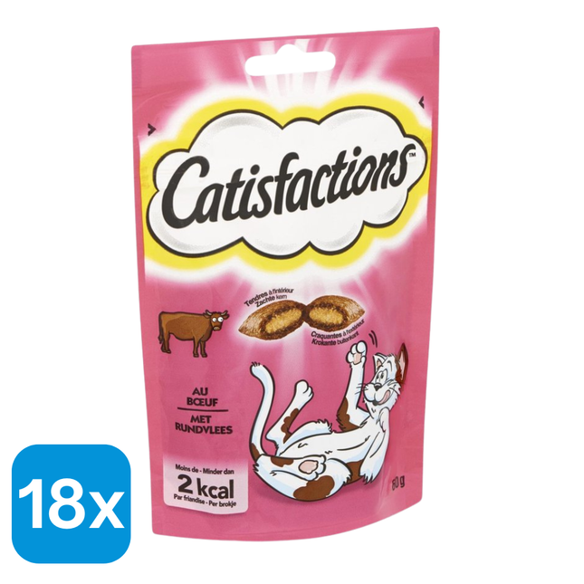 18x Catisfactions Kattensnack Rund - 60 gr