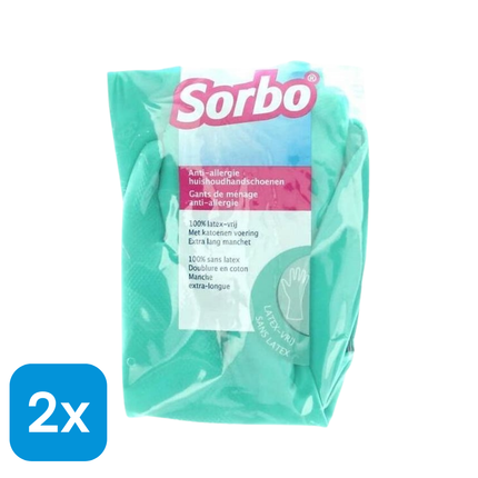 2x Sorbo Huishoudhandschoenen Latex Vrij Maat M - 1 paar