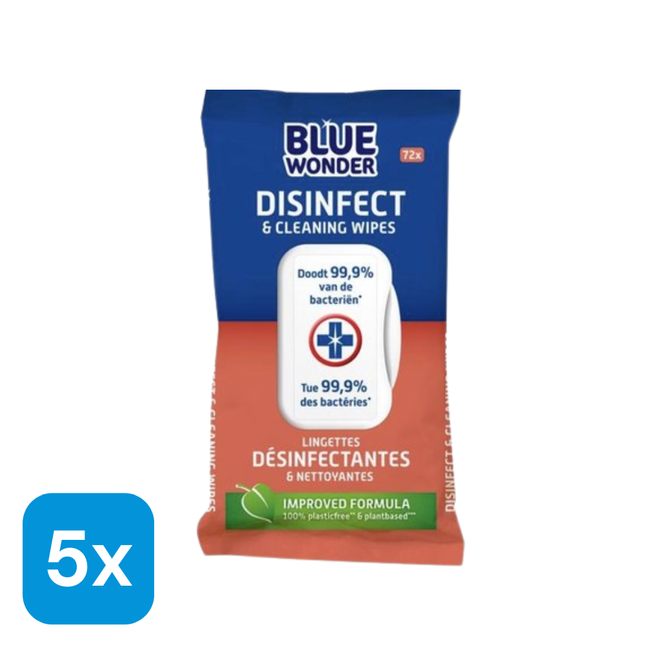 5x Blue Wonder Desinfectie Reinigingsdoekjes - 80 stuks