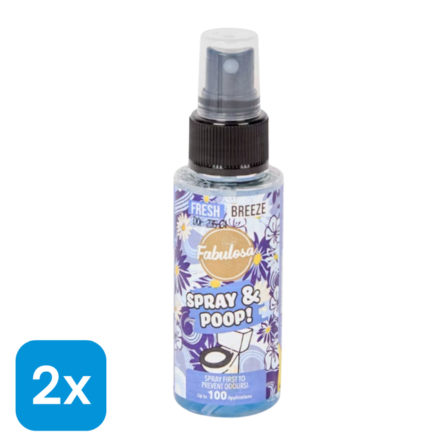 2x Fabulosa Spray & Poop Geurneutralisator Fresh Breeze - 60 ml