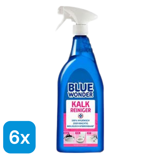 6x Blue Wonder Kalkreiniger Spray - 750 ml