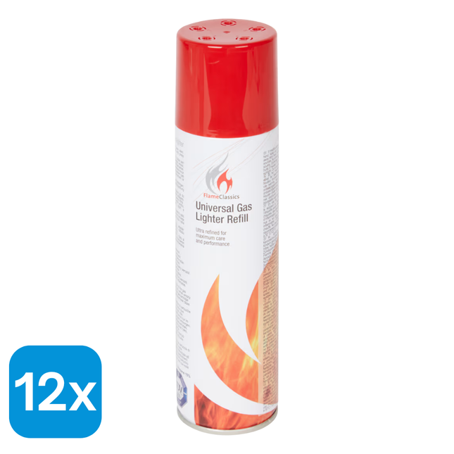 12x Aanstekergas Navulling - 500 ml