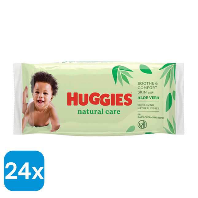 24x Huggies Babydoekjes Natural Care - 56 stuks