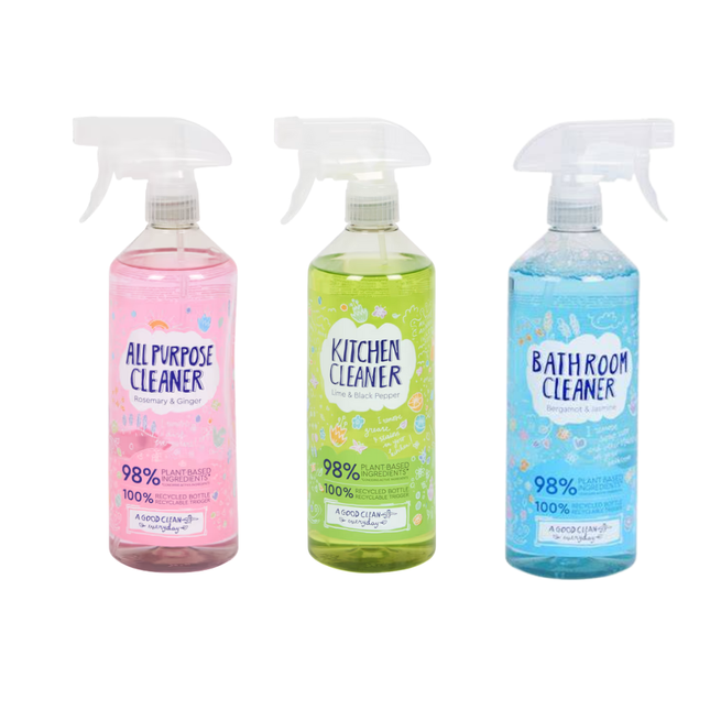 A Good Clean Allesreiniger - 750 ml + A Good Clean Keukenreiniger - 750 ml + A Good Clean Badkamerreiniger - 750 ml