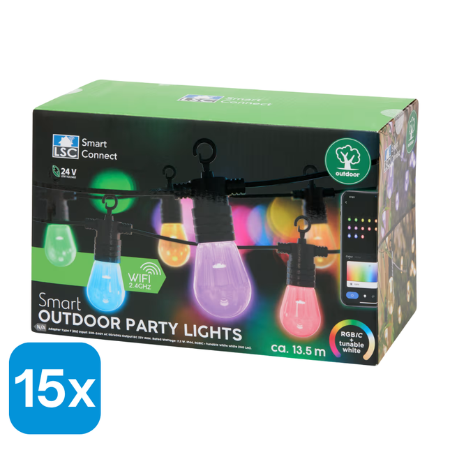 15x LSC Smart Connect Feestverlichting Multi Colour - 13,5 m