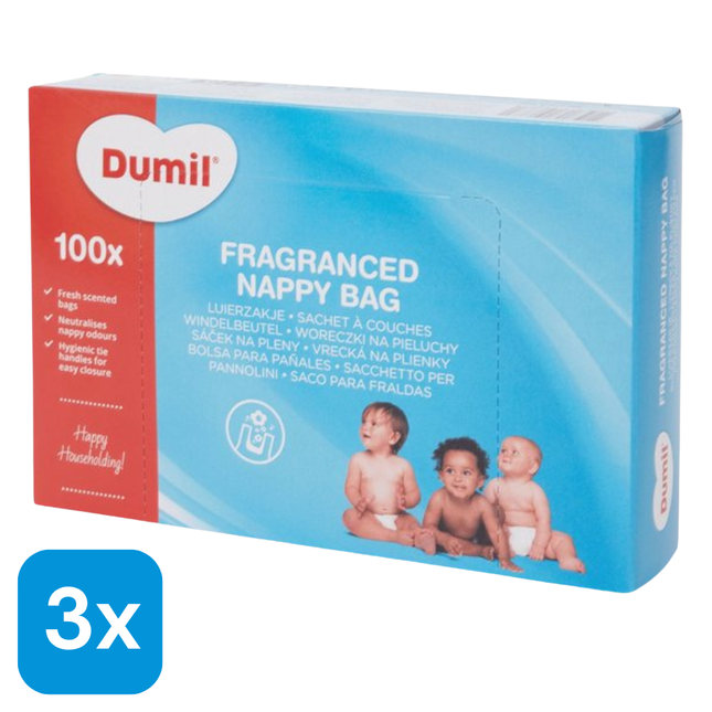 3x Dumil Geparfumeerde Luierzakjes - 100 stuks