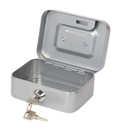 Geldkist met Slot Grijs - 11x8x5 cm