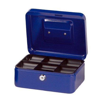 Geldkist met Slot Blauw - 16x20x9 cm