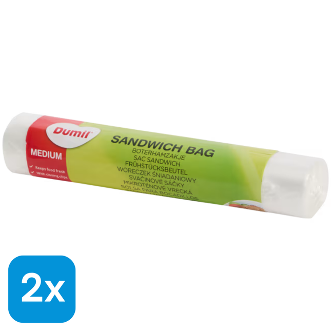 2x Dumil Boterhamzakjes Medium - 150 stuks