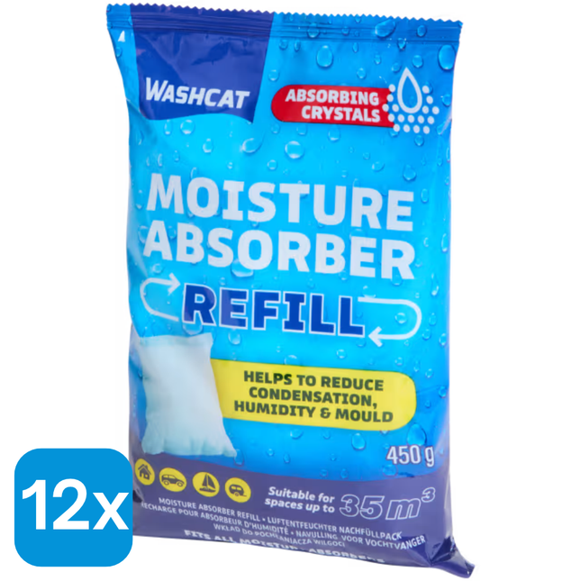 12x Washcat Vochtvanger Navulling - 450 gr