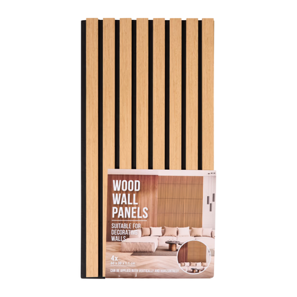 Houten Wandpanelen 60x30 cm - 4 stuks