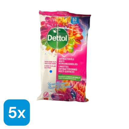 5x Dettol Schoonmaakdoekjes Kersenbloesem - 60 stuks