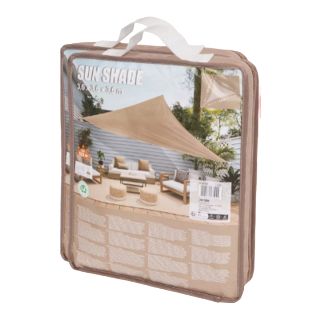 Schaduwdoek Taupe - 3,6x3,6x3,6 m