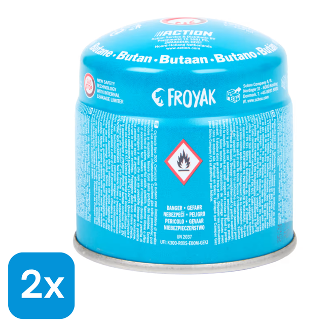 2x Froyak Camping Gasvulling - 190 gram