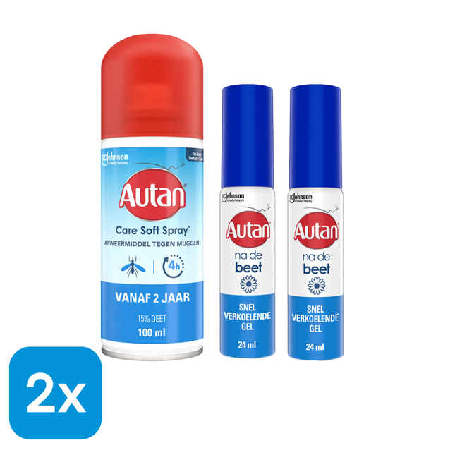 2x Autan Na De Beet Gel - 25 ml + Autan Insectenspray Care Soft - 100 ml