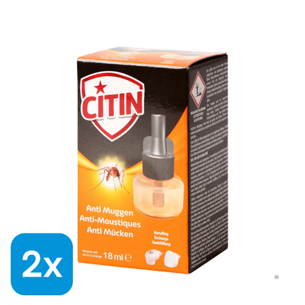 2x Citin Navulling Anti-Muggenstekker 45 nachten - 18 ml