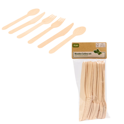 Houten Bestekset 24-delig