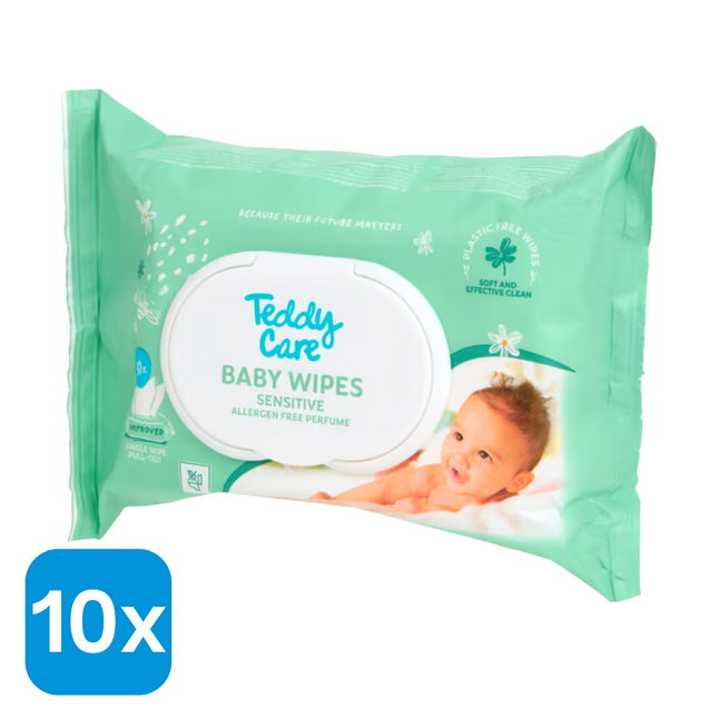 10x Teddy Care Babydoekjes - 90 stuks